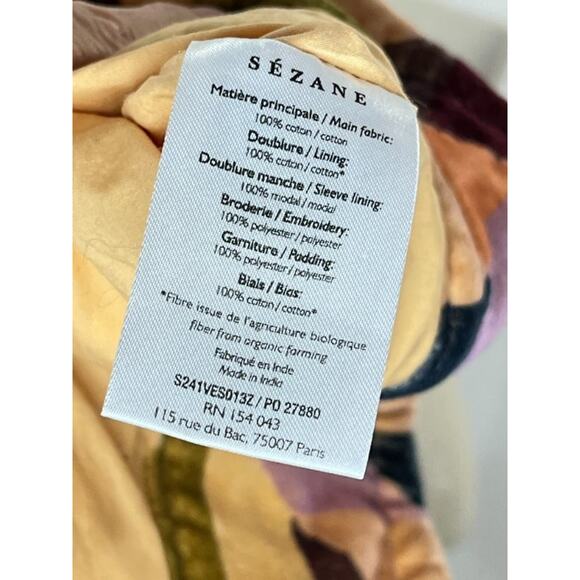 SEZANE Sz 36 4 Brandon Jacket Cotton Stella Patchwork Velvet - Picture 4 of 11